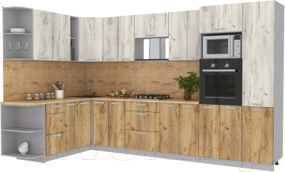 Готовая кухня Интерлиния Мила Лайт 1.88x3.4 левая - фото