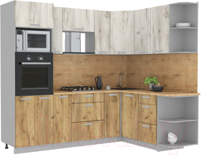 Готовая кухня Интерлиния Мила Лайт 1.68x2.4 правая - фото