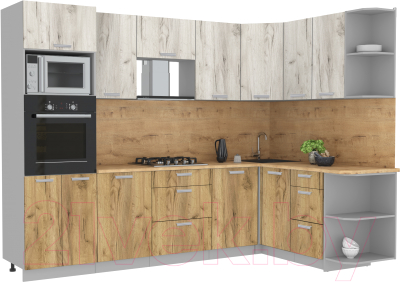 Готовая кухня Интерлиния Мила Лайт 1.68x2.8 правая - фото