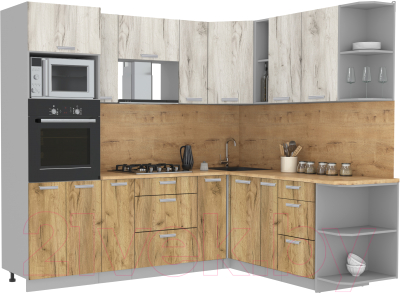 Готовая кухня Интерлиния Мила Лайт 1.88x2.4 правая - фото