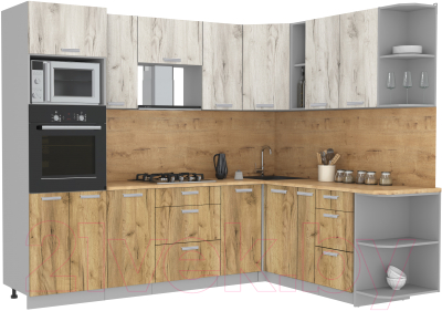 Готовая кухня Интерлиния Мила Лайт 1.88x2.6 правая - фото