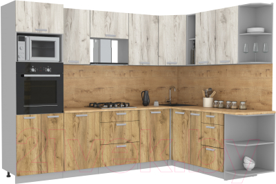 Готовая кухня Интерлиния Мила Лайт 1.88x2.8 правая - фото