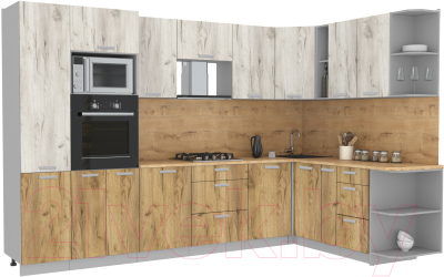 Готовая кухня Интерлиния Мила Лайт 1.88x3.2 правая - фото