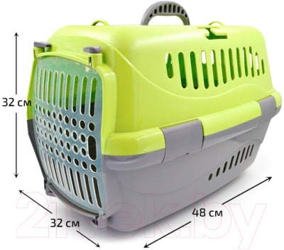 Переноска для животных ZooExpress Турне 16113 (М, зеленый)