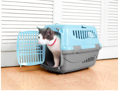 Переноска для животных ZooExpress Турне 16211 (голубой)