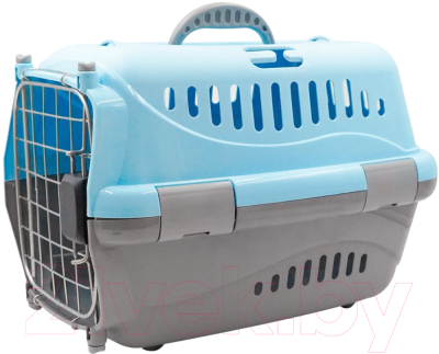 Переноска для животных ZooExpress Турне авиа 16411 (М, голубой) - фото