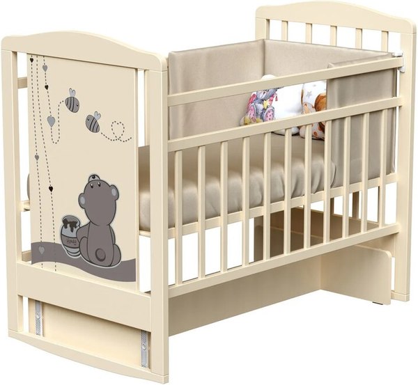 Детская кроватка VDK Funny Bears колесо-качалка с маятником - фото