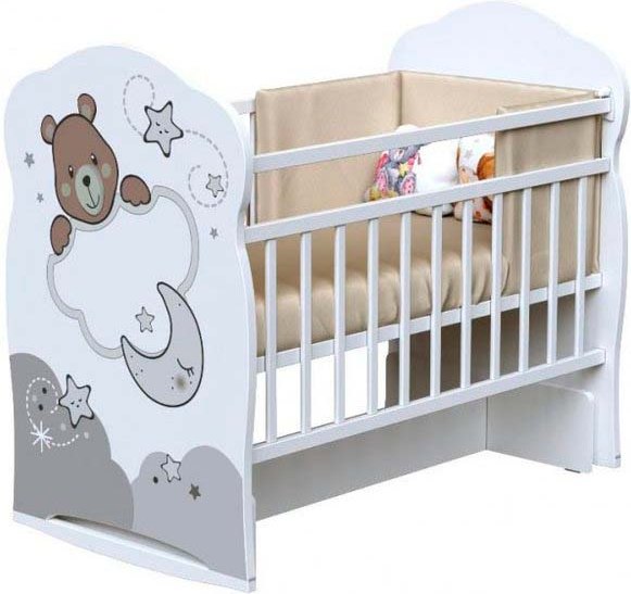 Детская кроватка VDK Teodoro колесо-качалка с маятником - фото