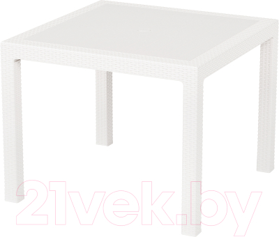 Стол пластиковый Альтернатива Ротанг-плюс / М8693 (белый) - фото