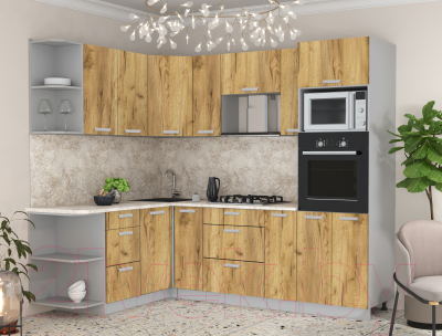 Готовая кухня Интерлиния Мила Лайт 1.68x2.4 левая