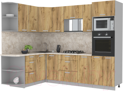 Готовая кухня Интерлиния Мила Лайт 1.68x2.6 левая - фото