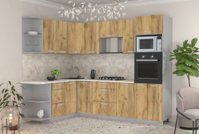 Готовая кухня Интерлиния Мила Лайт 1.68x2.6 левая