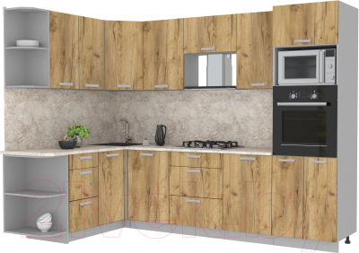 Готовая кухня Интерлиния Мила Лайт 1.68x2.8 левая - фото