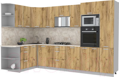 Готовая кухня Интерлиния Мила Лайт 1.68x3.2 левая - фото