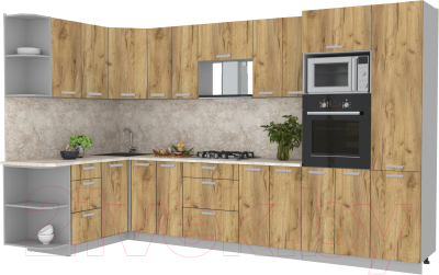 Готовая кухня Интерлиния Мила Лайт 1.68x3.4 левая - фото