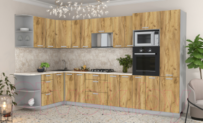 Готовая кухня Интерлиния Мила Лайт 1.68x3.4 левая