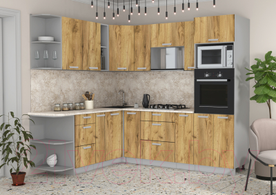 Готовая кухня Интерлиния Мила Лайт 1.88x2.4 левая