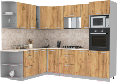 Готовая кухня Интерлиния Мила Лайт 1.88x2.6 левая - фото