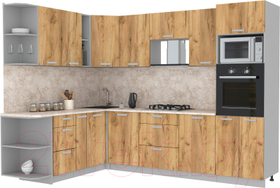 Готовая кухня Интерлиния Мила Лайт 1.88x2.8 левая - фото