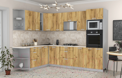 Готовая кухня Интерлиния Мила Лайт 1.88x2.8 левая