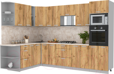 Готовая кухня Интерлиния Мила Лайт 1.88x3.0 левая - фото