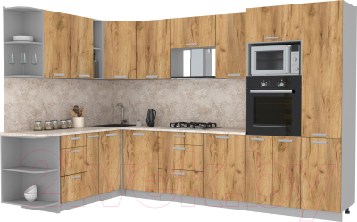 Готовая кухня Интерлиния Мила Лайт 1.88x3.2 левая - фото