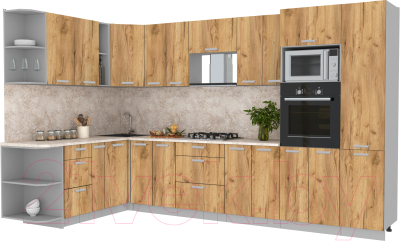 Готовая кухня Интерлиния Мила Лайт 1.88x3.4 левая - фото