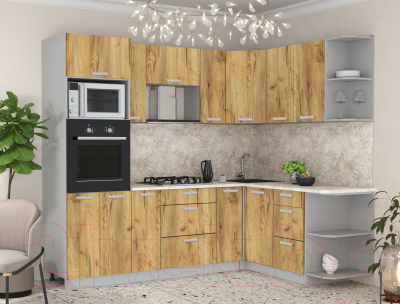 Готовая кухня Интерлиния Мила Лайт 1.68x2.4 правая