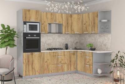 Готовая кухня Интерлиния Мила Лайт 1.68x2.6 правая