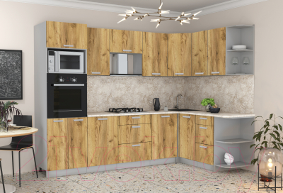 Готовая кухня Интерлиния Мила Лайт 1.68x2.8 правая