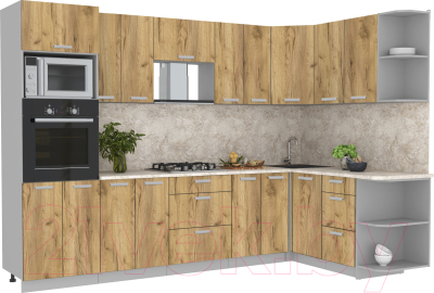 Готовая кухня Интерлиния Мила Лайт 1.68x3.0 правая - фото