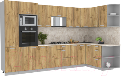 Готовая кухня Интерлиния Мила Лайт 1.68x3.4 правая - фото