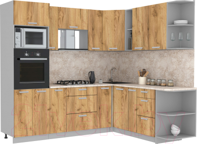 Готовая кухня Интерлиния Мила Лайт 1.88x2.4 правая - фото