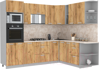 Готовая кухня Интерлиния Мила Лайт 1.88x2.6 правая - фото