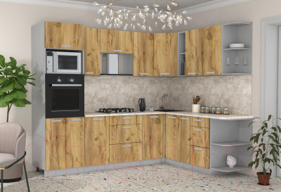 Готовая кухня Интерлиния Мила Лайт 1.88x2.6 правая