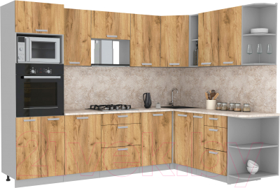 Готовая кухня Интерлиния Мила Лайт 1.88x2.8 правая - фото