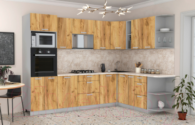 Готовая кухня Интерлиния Мила Лайт 1.88x2.8 правая