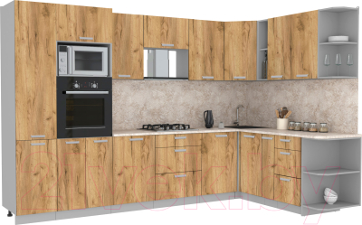 Готовая кухня Интерлиния Мила Лайт 1.88x3.2 правая - фото