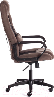 Кресло геймерское Tetchair Driver флок/ткань (коричневый)