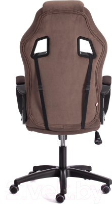 Кресло геймерское Tetchair Driver флок/ткань (коричневый)