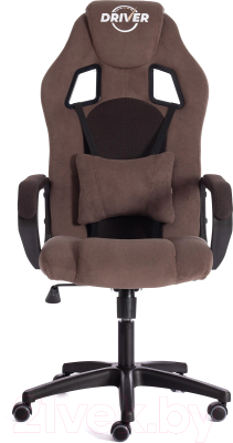 Кресло геймерское Tetchair Driver флок/ткань (коричневый)