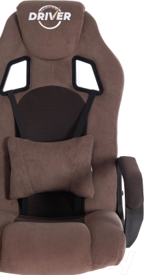 Кресло геймерское Tetchair Driver флок/ткань (коричневый)