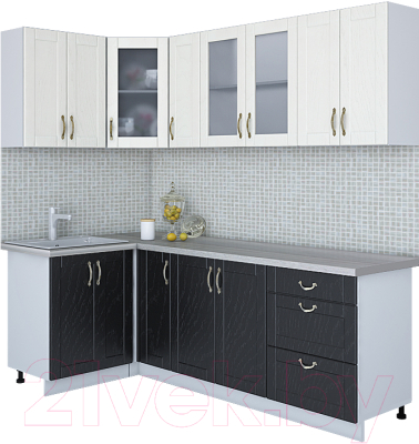 Готовая кухня Интерлиния Мила Крафт 1.2x2.3 - фото