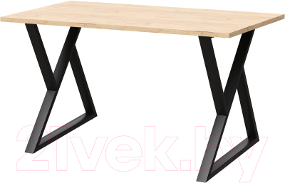 Обеденный стол Millwood Дели Л18 120x70x75 (дуб золотой крафт/металл черный) - фото