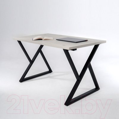 Обеденный стол Millwood Дели Л18 130x80x75 (дуб белый крафт/металл черный)