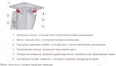 Опора колесная для тележки складской Tellure Rota 684506