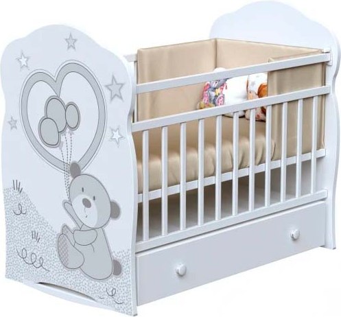 Детская кроватка VDK Style Toby колесо-качалка с ящиком - фото