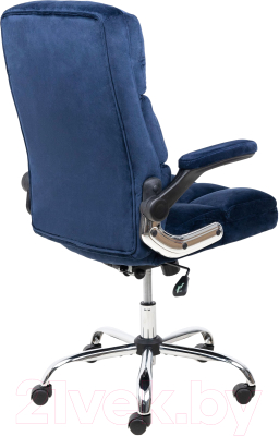 Кресло офисное AksHome Caesar Chrome (вельвет темно-синий)