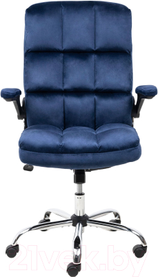 Кресло офисное AksHome Caesar Chrome (вельвет темно-синий)