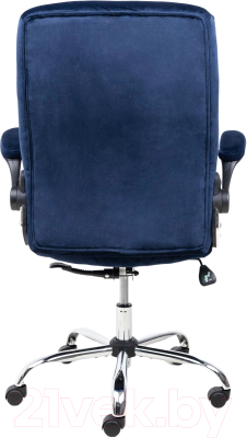 Кресло офисное AksHome Caesar Chrome (вельвет темно-синий)